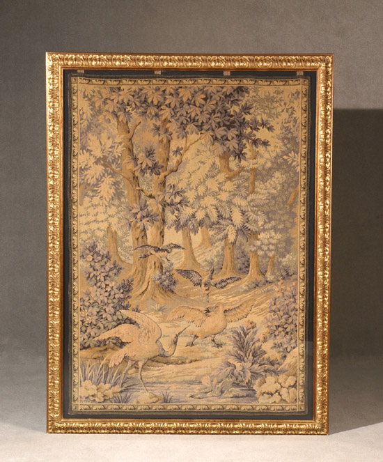 Appraisal: Flemish Pastoral Landscape Tapestry Late th Century Depicting exotic birds