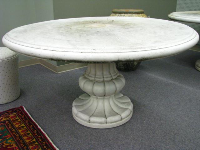 Appraisal: Composition outdoor round patio table inches diameter top inches tall