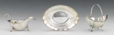 Appraisal: A Sterling Silver Footed Basket Oval Dish and Cream Boat