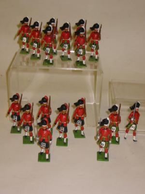 Appraisal: Eleven Britains metal Gordon Highlanders and six Britains Black Watch