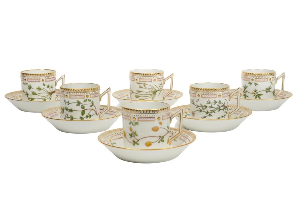 Appraisal: Flora Danica chocolate cups and saucers by Royal Copenhagen marked