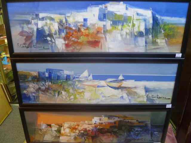 Appraisal: FABIO COSTANTINO b A set of three beach scenes one