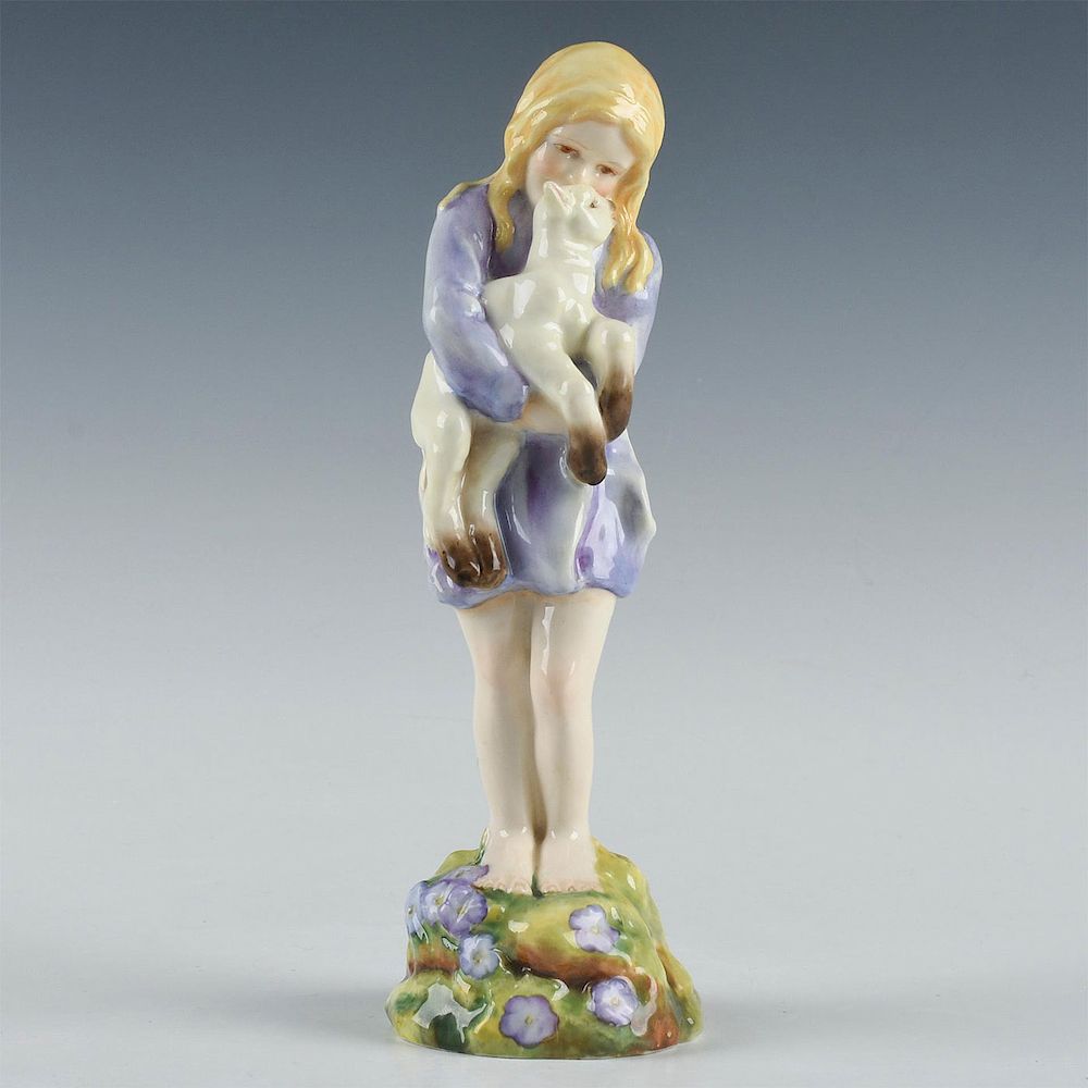 Appraisal: ROYAL WORCESTER FIGURINE SPRING RW Handpainted lavender dress Interior bottom