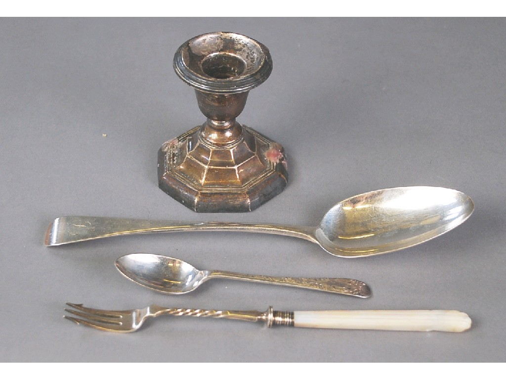 Appraisal: GEORGE III SILVER TABLE SPOON Old English pattern with engraved