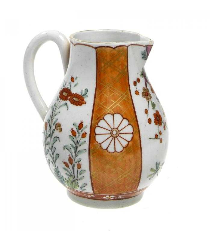 Appraisal: A WORCESTER SCARLET JAPAN PATTERN SPARROW BEAK JUG similar to