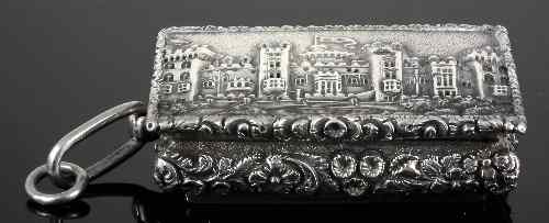 Appraisal: A good William IV silver ''Castle Top'' rectangular vinaigrette the