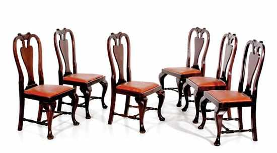 Appraisal: Queen Anne style mahogany set of dining chairs late th