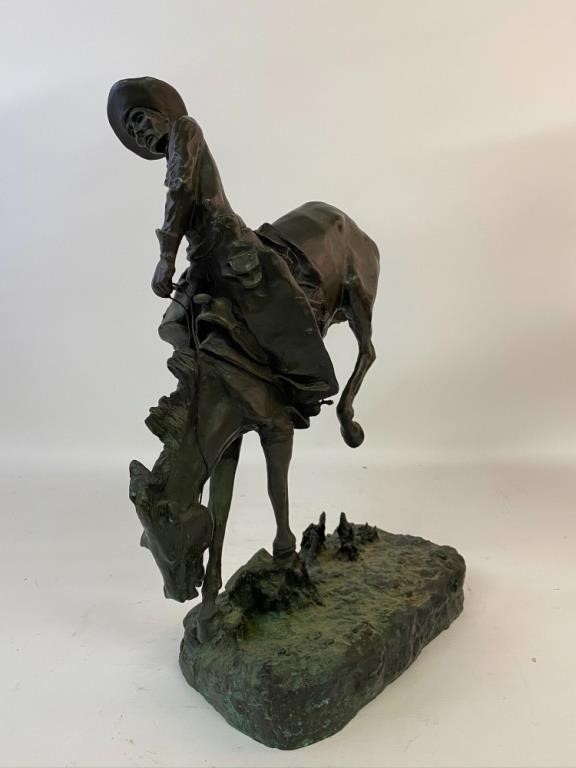 Appraisal: Frederick Remington bronze sculpture Outlaw probably second casting h x