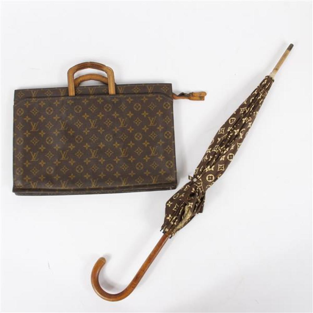 Appraisal: VINTAGE LOUIS VUITTON THE FRENCH COMPANY CIRCA MONOGRAMMED BRIEFCASE AND