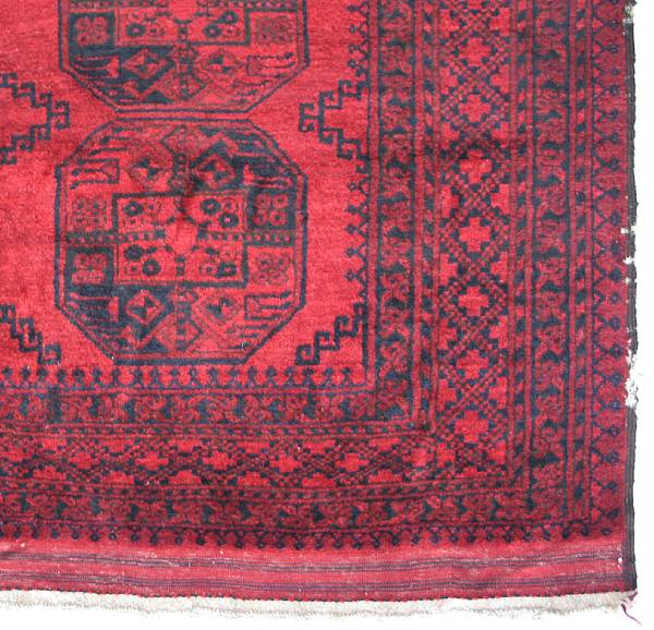 Appraisal: An Afghan carpet size approximately ft x ft in