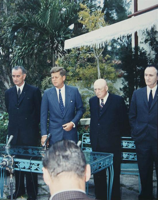 Appraisal: ORIGINAL PHOTOGRAPH OF PRESIDENT-ELECT JOHN F KENNEDY Announcing his cabinet