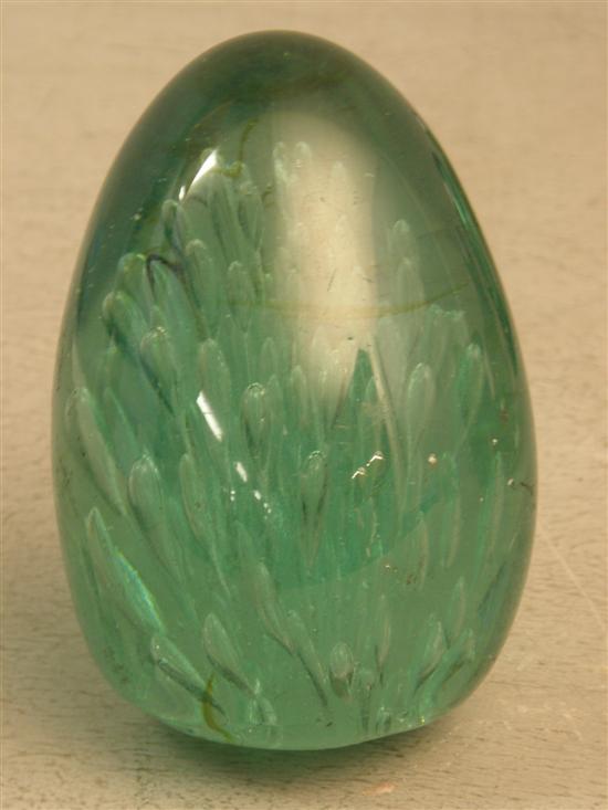 Appraisal: Green glass Dump paperweight and four others h in