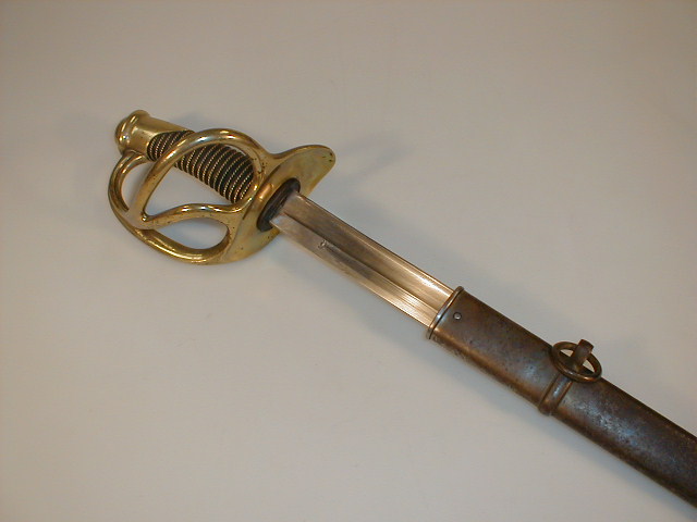 Appraisal: A thC French sword with brass basket hilt the blade