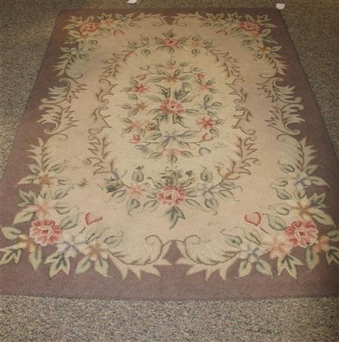 Appraisal: GROUP OF THREE HOOKED RUGS First x x x Provenance