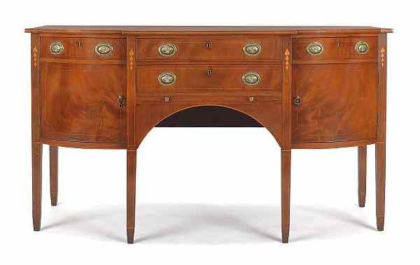 Appraisal: New England Hepplewhite mahogany sideboard ca with tear drop inlaid