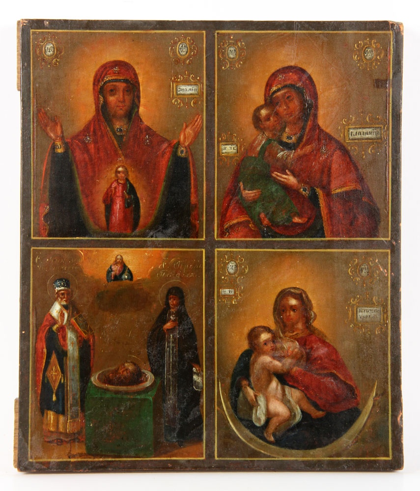 Appraisal: - th C Russian Icon th century Russian four-part icon