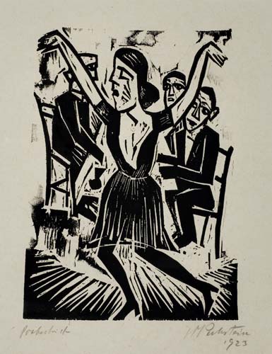 Appraisal: MAX PECHSTEIN T nzerin Woodcut on heavy off-white wove paper