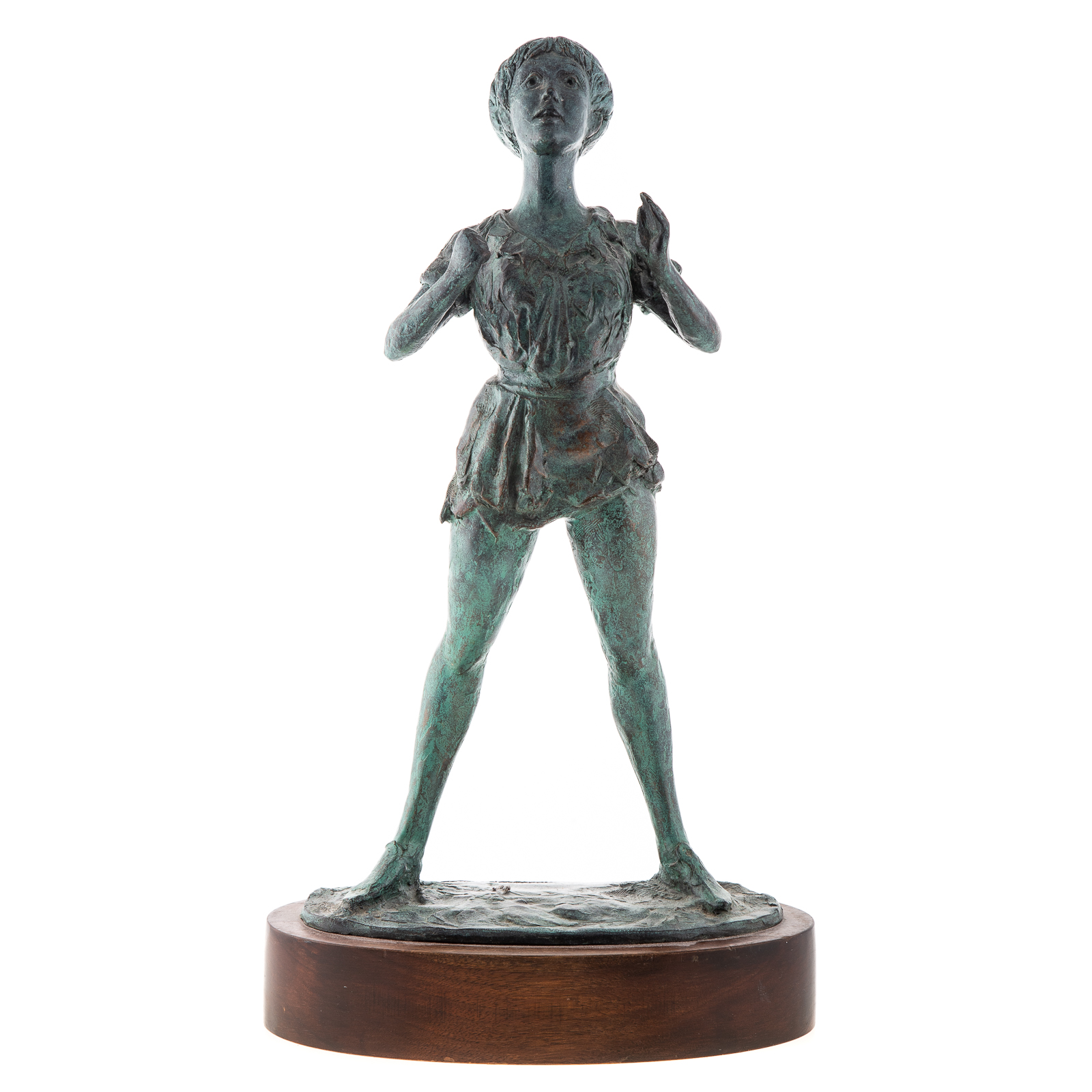 Appraisal: ROGER MAJOROWICZ PETER PAN BRONZE American - Standing figure of