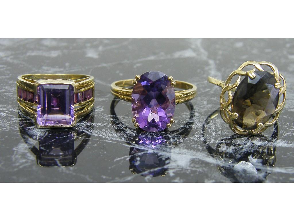 Appraisal: Three large single stone ct dress rings gm