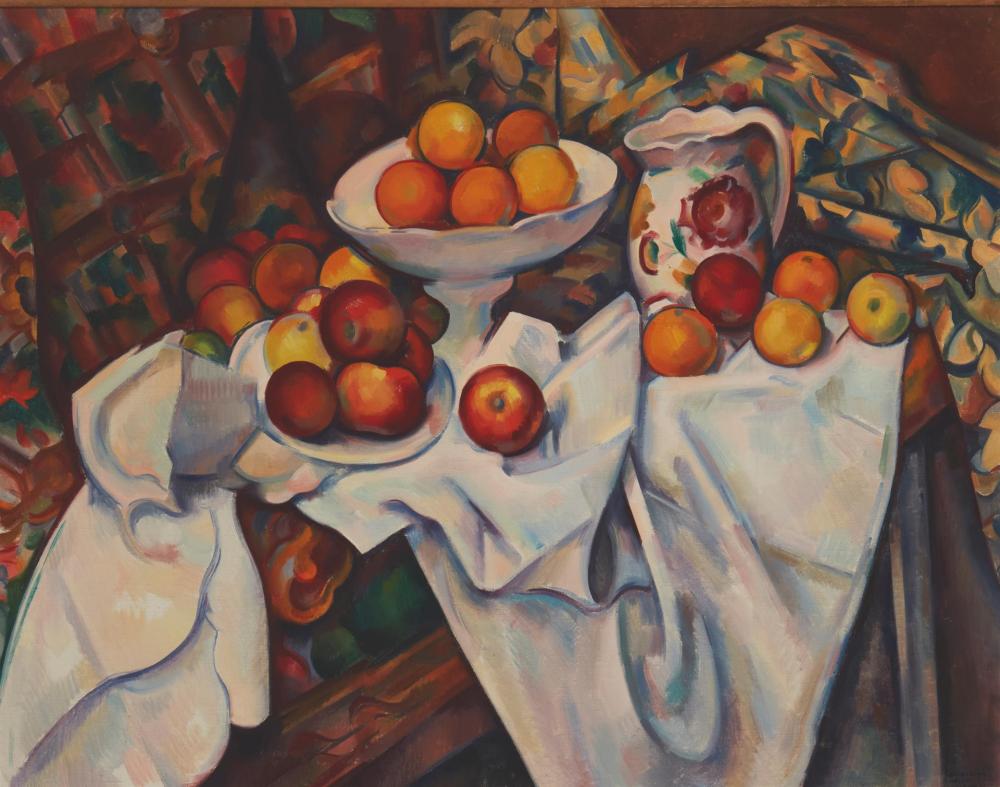 Appraisal: Erle Loran - Berkeley CA Still life with fruit Oil