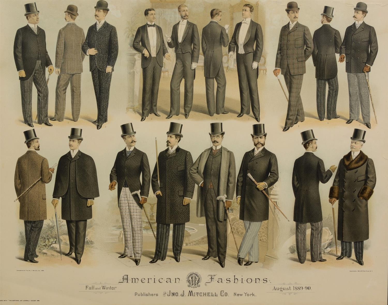 Appraisal: Late th Century Gentlemen Fashion poster American Fashions dated August