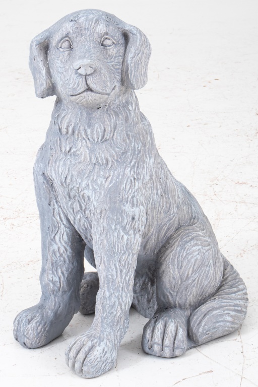 Appraisal: GREY RESIN FIGURE OF A GOLDEN RETRIEVER Grey resin figure