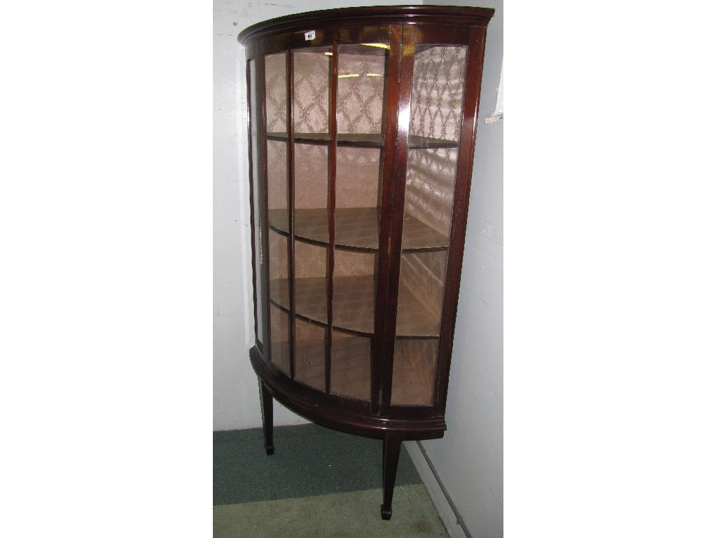 Appraisal: Bow fronted corner display cabinet