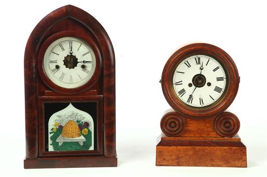 Appraisal: TWO SHELF CLOCKS American nd half- th century Gilbert clock