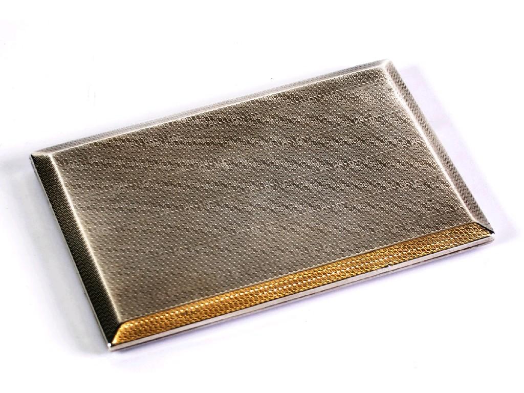 Appraisal: GENT'S SILVER POCKET CIGARETTE CASE with slide and hinge opening