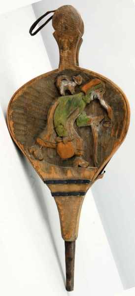 Appraisal: Hand-Carved Wooden Bellows Description Very unusual Depicting a witch with