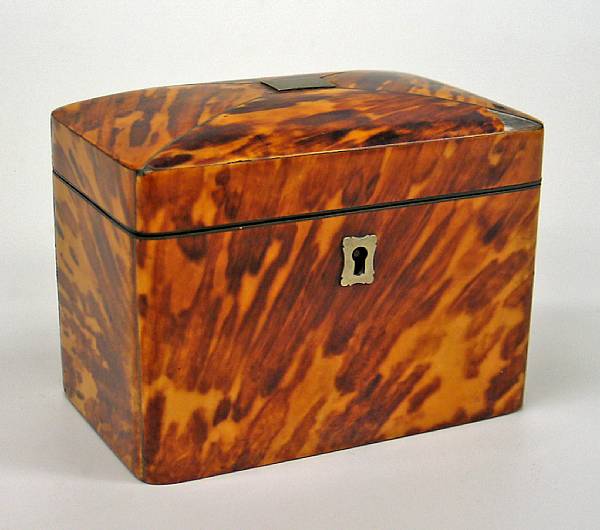 Appraisal: An English tortoiseshell tea caddy second quarter th century Of