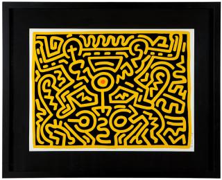 Appraisal: Keith Haring ''Growing '' signed dated and numbered lower right