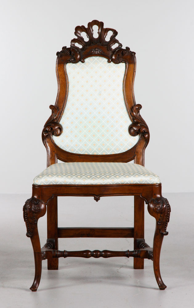 Appraisal: - th C Carved Walnut Side Chair Early th century