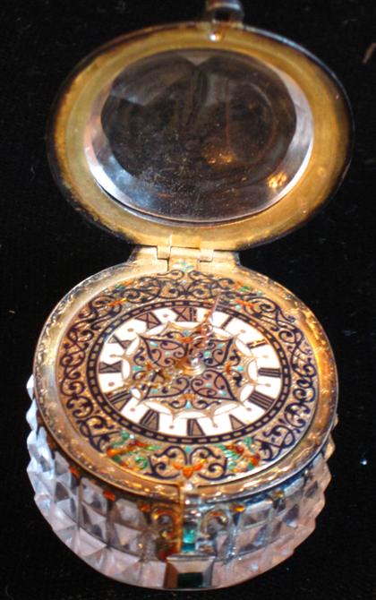 Appraisal: Oval open face enameled pocket watch th century