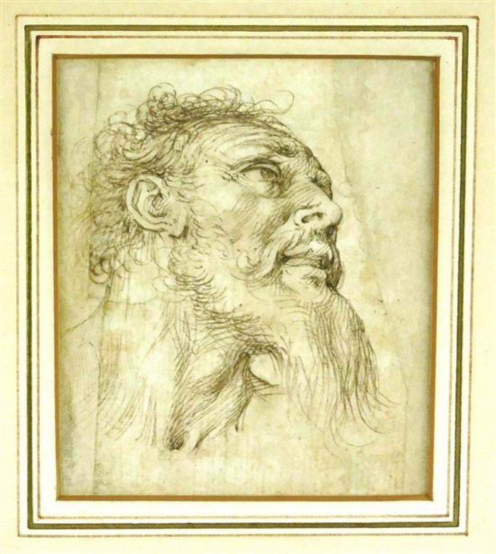 Appraisal: Circle of Agostino Carracci Bologna Parma - Head of a