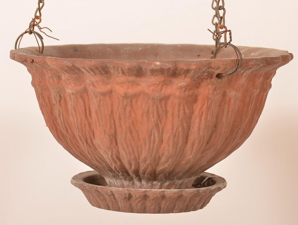 Appraisal: Early th Century Redware Hanging Planter Early th Century Redware