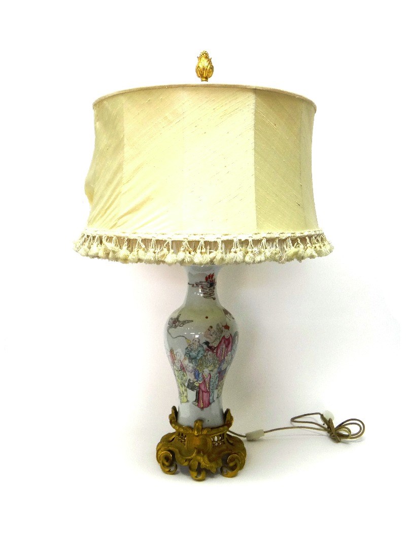 Appraisal: A Chinese ormolu-mounted famille-rose vase mounted as a table lamp