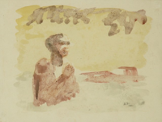 Appraisal: George Russell Drysdale - Study of a Man watercolour signed