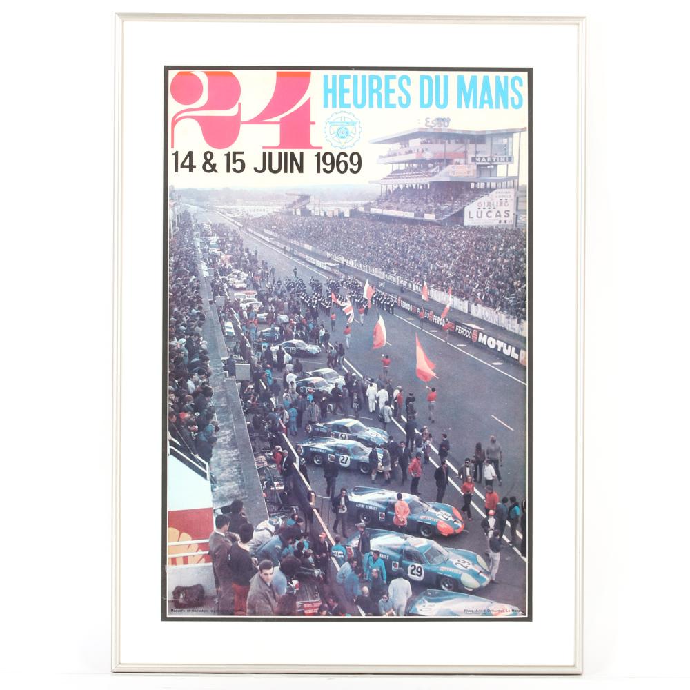 Appraisal: RARE - HEURES DU MANS HOURS OF LEMANS FRAMED RACE