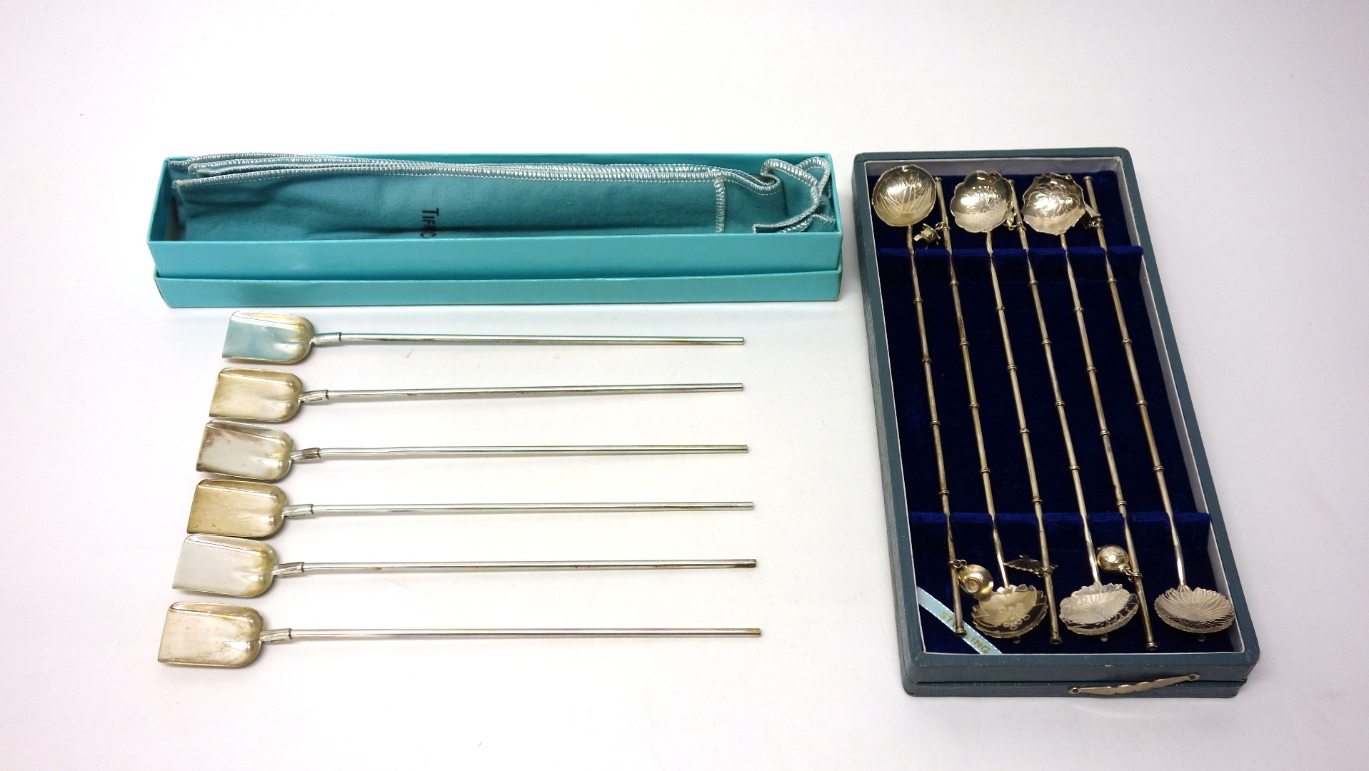 Appraisal: A set of six Tiffany Co Sterling mate straw spoons