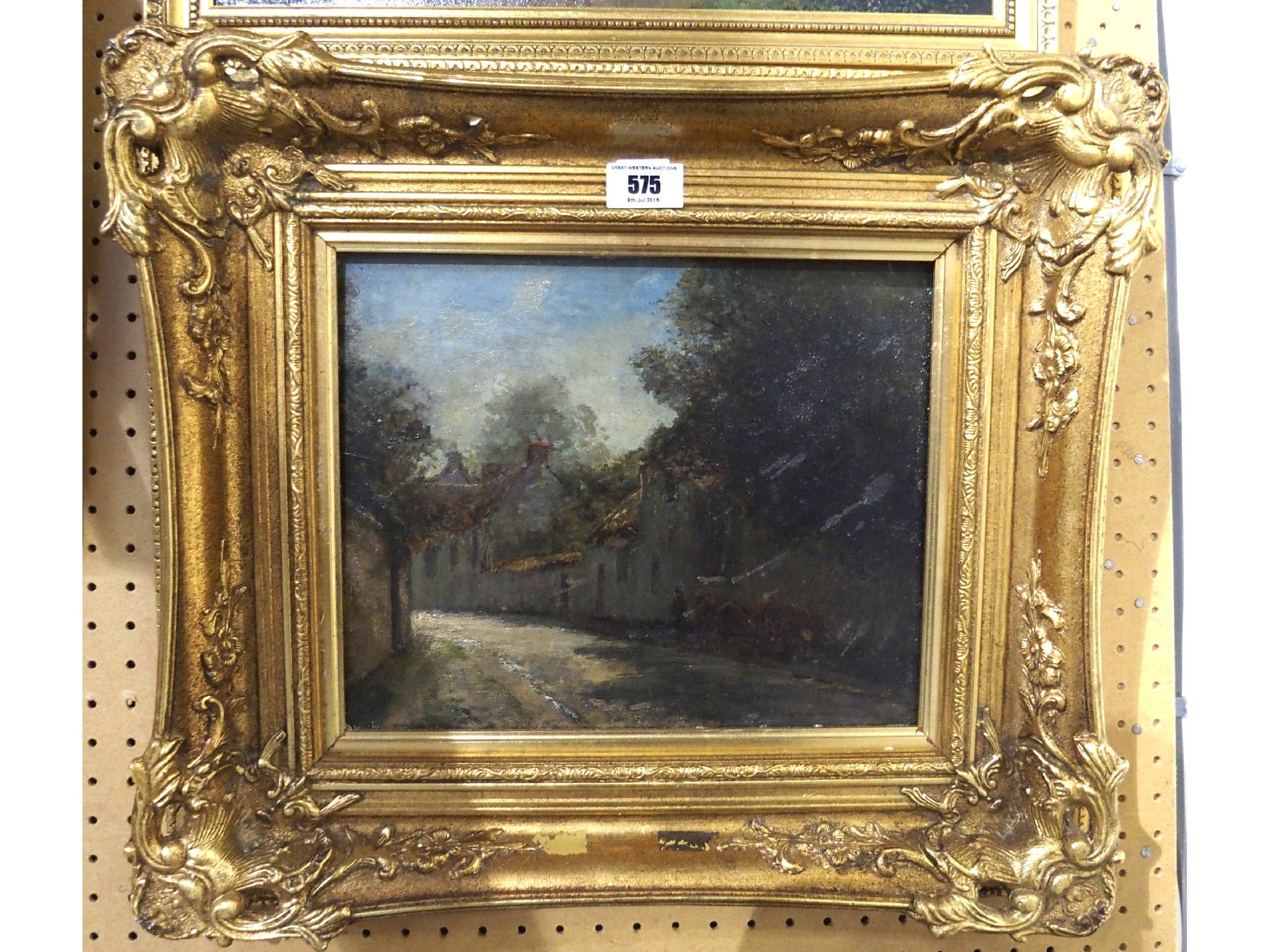 Appraisal: DUTCH SCHOOL TH CENTURY Cottage row oil on panel