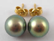 Appraisal: A pair of carat gold grey cultured pearl ear studs