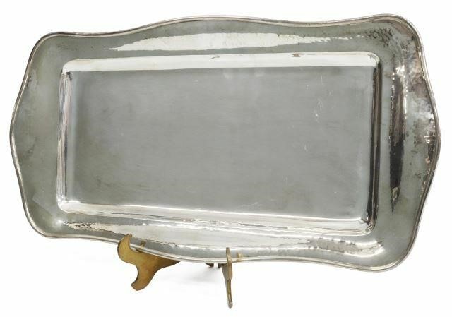 Appraisal: Italian sterling silver service tray Buccellati Milan rectangular tray with