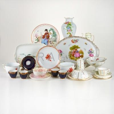 Appraisal: EUROPEAN PORCELAIN GROUP Thirty-three pieces including two Herend soup bowls