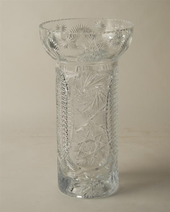 Appraisal: A Large Cut Glass Vase deeply cut with flaring top