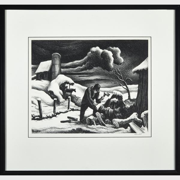 Appraisal: Thomas Hart Benton - THE WOODPILE FATH American Lithograph on