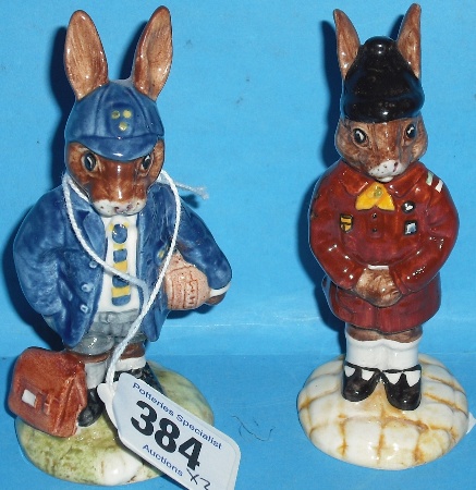 Appraisal: Royal Doulton Bunnykins Figures School Boy DB and Brownie DB