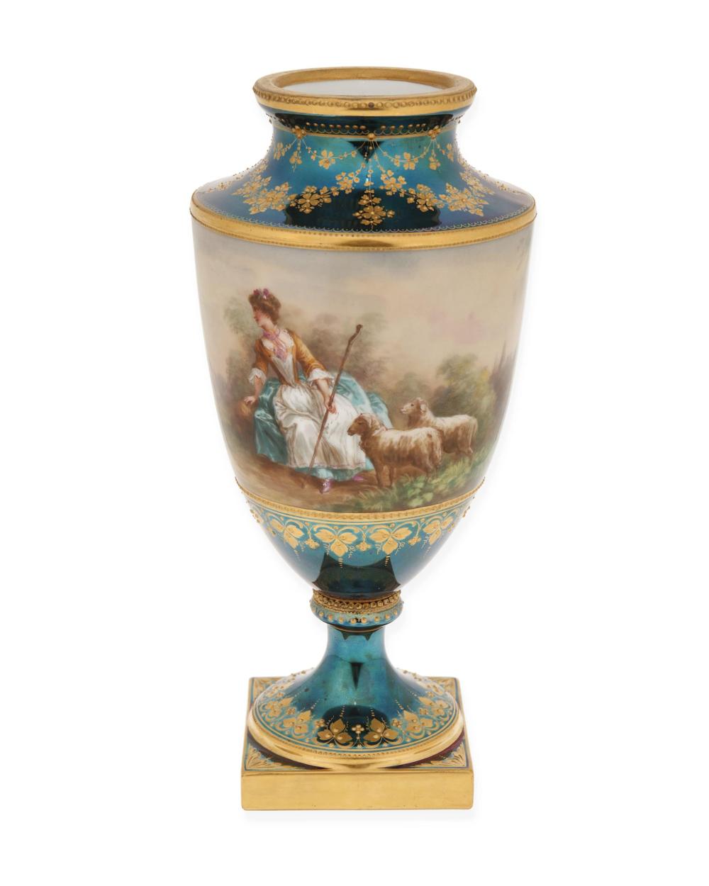 Appraisal: A Royal Vienna porcelain portrait urn Late th Early th