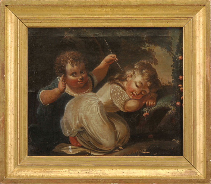 Appraisal: CAROLUS DELIN DUTCH - TWO PAINTINGS OF CHILDREN AT PLAY