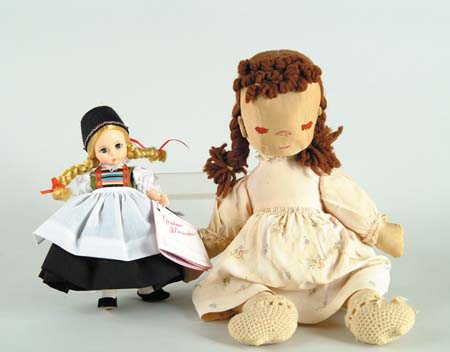 Appraisal: TWO DOLLS - Madame Alexander miniature showcase Netherlands doll in